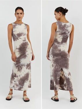DISSH COCO Mauve Tie Dye Sleeveless Midi Dress